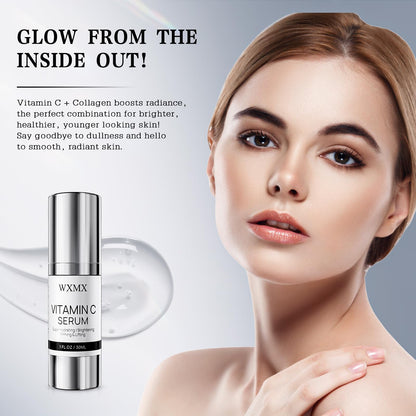 Super Vitamin C Serum for Face: All-in-One Hydrating Anti-Aging Formula by Vitamin C, Hyaluronic Acid, Caffeine-Firming, Lifting, Targets Dark Spots,