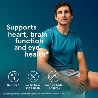 Puori Omega 3 Fish Oil Supplement - Ultra Pure & Burpless Wild Caught Fish Oil with 2000mg Omega 3 Fatty Acids,1250mg EPA & 500mg DHA Supports Heart,
