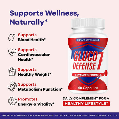 (5 Pack) GlucoDefense 7 Capsules - Official GlucoDefense Seven Blood Health Support Advanced Formula Supplement, Natural GlucoDefender 7 for Overall Health