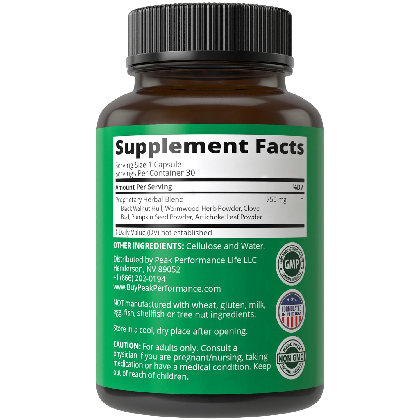 Wormwood Black Walnut Clove Cleanse for Humans. Elimination Detox + Intestinal Support Capsules Supplement for Adults and Kids. Pills with Artichoke