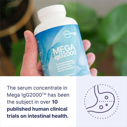Microbiome Labs Mega IgG2000 Gut Health Powder for Women, Men & Kids 2+ - IgG Immunoglobulin Supplement for Digestive Health Support - Dairy-Free Bovine Colostrum