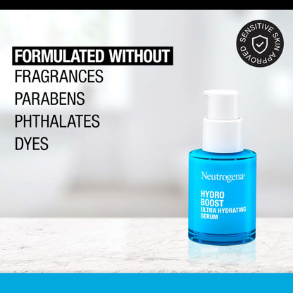 Neutrogena Hydro Boost Ultra Hydrating Serum with Hyaluronic Acid, Fragrance-Free Face Serum for Weightless Hydration and Softer