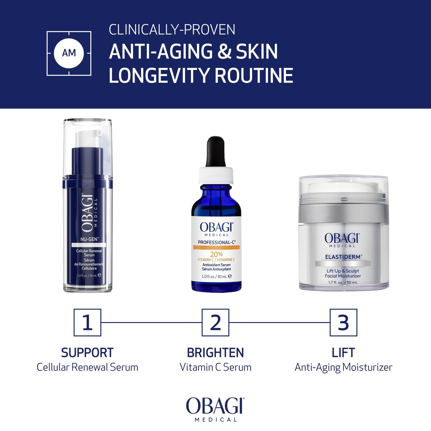 Obagi NU-GEN NAD+ Cellular Renewal Face Serum with Niacinamide & NMN – Clinically Proven Anti-Aging Serum Reduces Wrinkles & Dark Spots, Supports Collagen Production