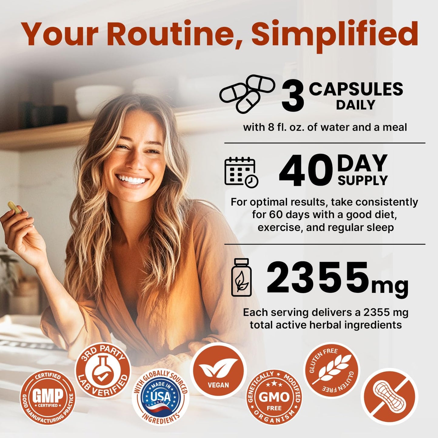 5-in-1 Ceylon Cinnamon Capsules 2355mg - Apple Cider Vinegar Capsules with Turmeric, Panax Ginseng & Bioperine - Cinnamon Supplements for Women & Men