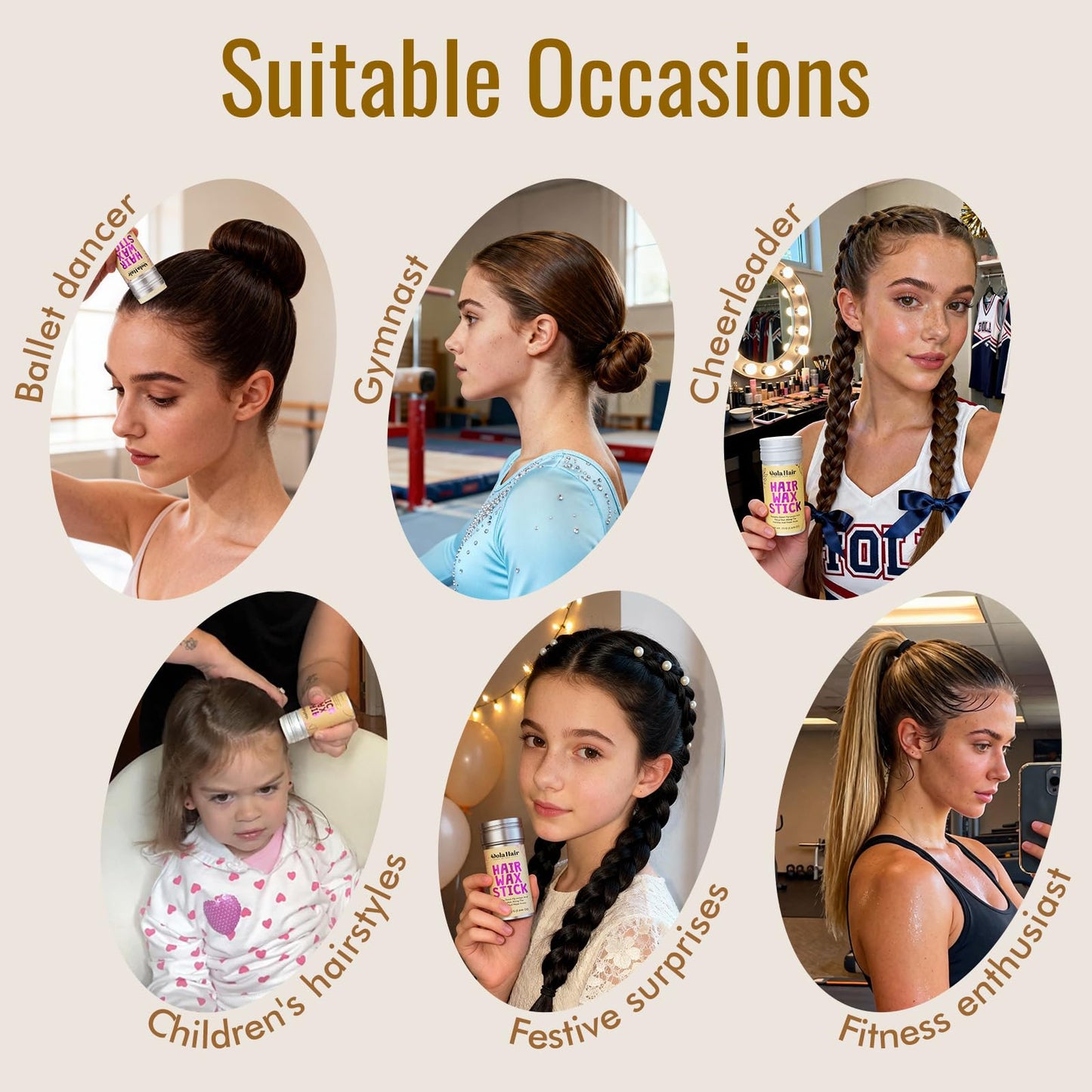 Dolahair Hair Wax Stick - Flyaway Control and Styling Pomade for Kids, Women, and Men - Slick Back Hair Bun Maker and Hair Accessorie for Teen Girls (1 Pack of Wax)