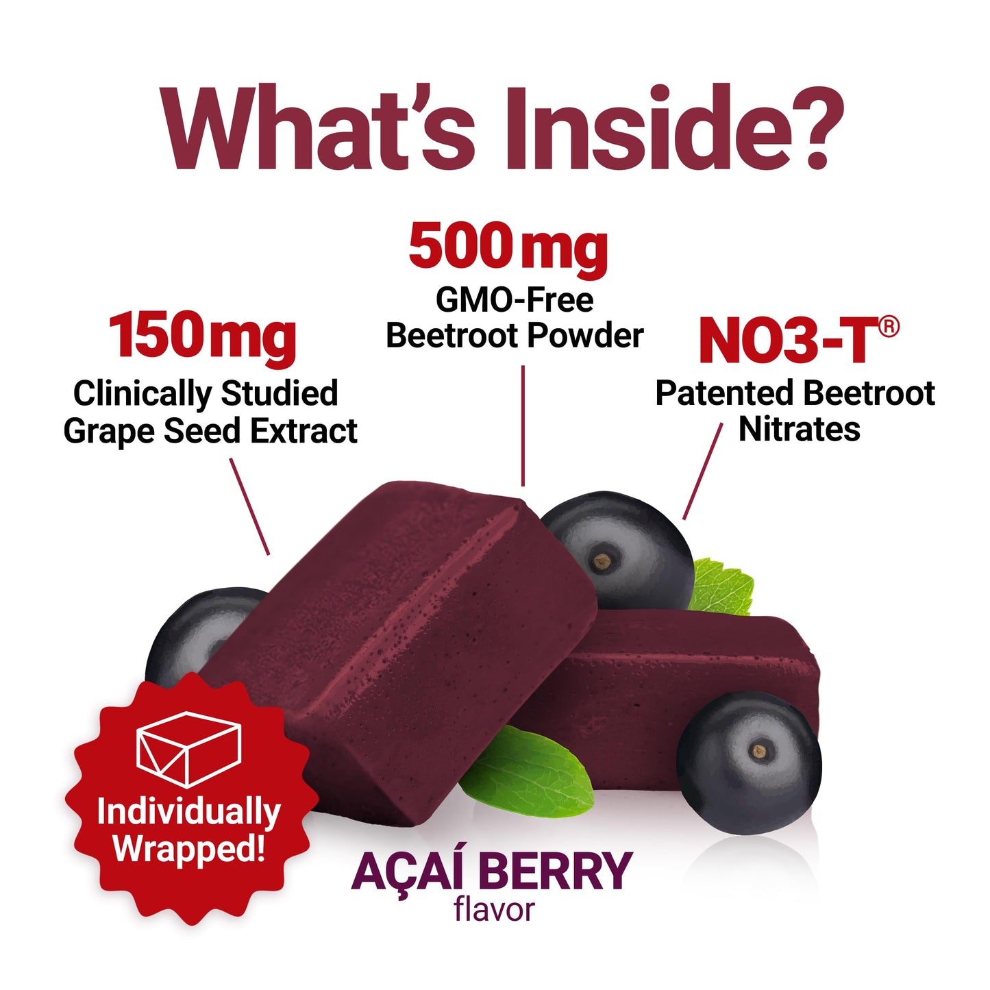 Force Factor Total Beets Blood Pressure Support Chews, Nitric Oxide Supplement with Beet Root Powder & Grape Seed Extract for Heart Health