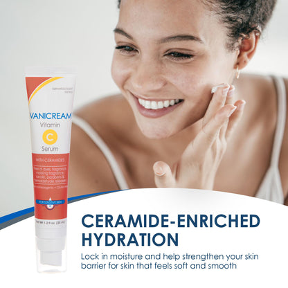 Vanicream Vitamin C Serum, 1.2 Fl Oz, Formulated without Common Irritants for Sensitive Skin, Milky and Lightweight Brightening Serum, Hydrates & Boosts Glow,