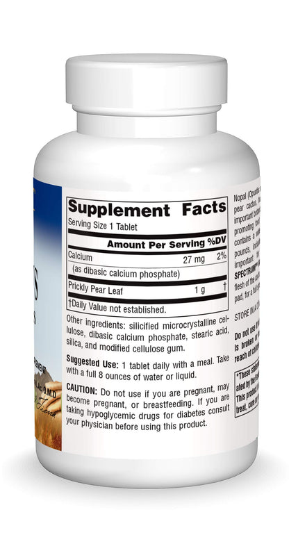 Planetary Herbals Full Spectrum Nopal Cactus 1000mg Prickly Pear Cactus Antioxidant - 100% Natural - 60 Tablets