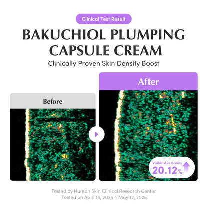 Bakuchiol Plumping Capsule Cream – Retinol Alternative Moisturizer for Firming and Pore Care with 99% Pure Bakuchiol, 5 Types of Collagen