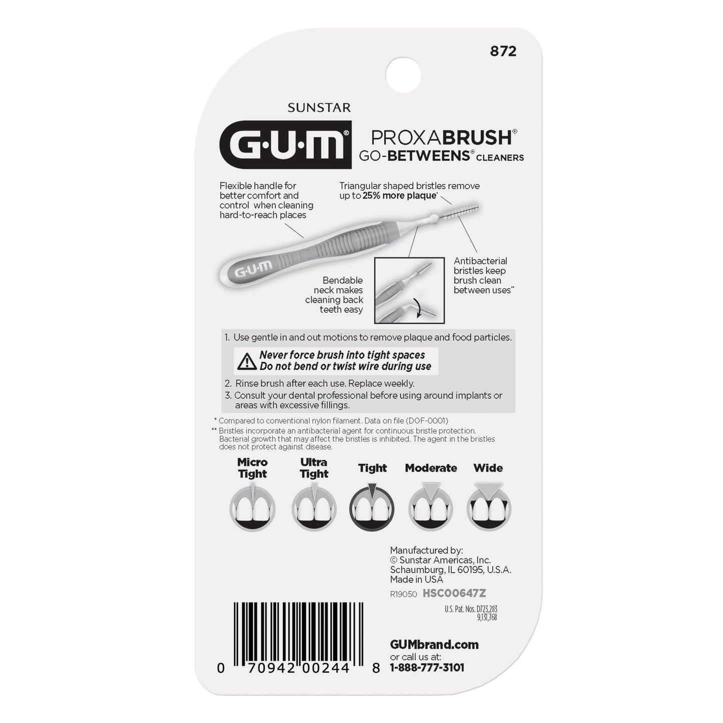 GUM Proxabrush Go-Betweens Tight Interdental Brushes – Soft Bristle Dental Picks for Plaque Removal, Health & Braces Care, 10 Count (Pack of 4) 40 Total