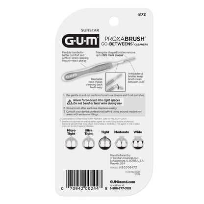 GUM Proxabrush Go-Betweens Tight Interdental Brushes – Soft Bristle Dental Picks for Plaque Removal, Health & Braces Care, 10 Count (Pack of 4) 40 Total