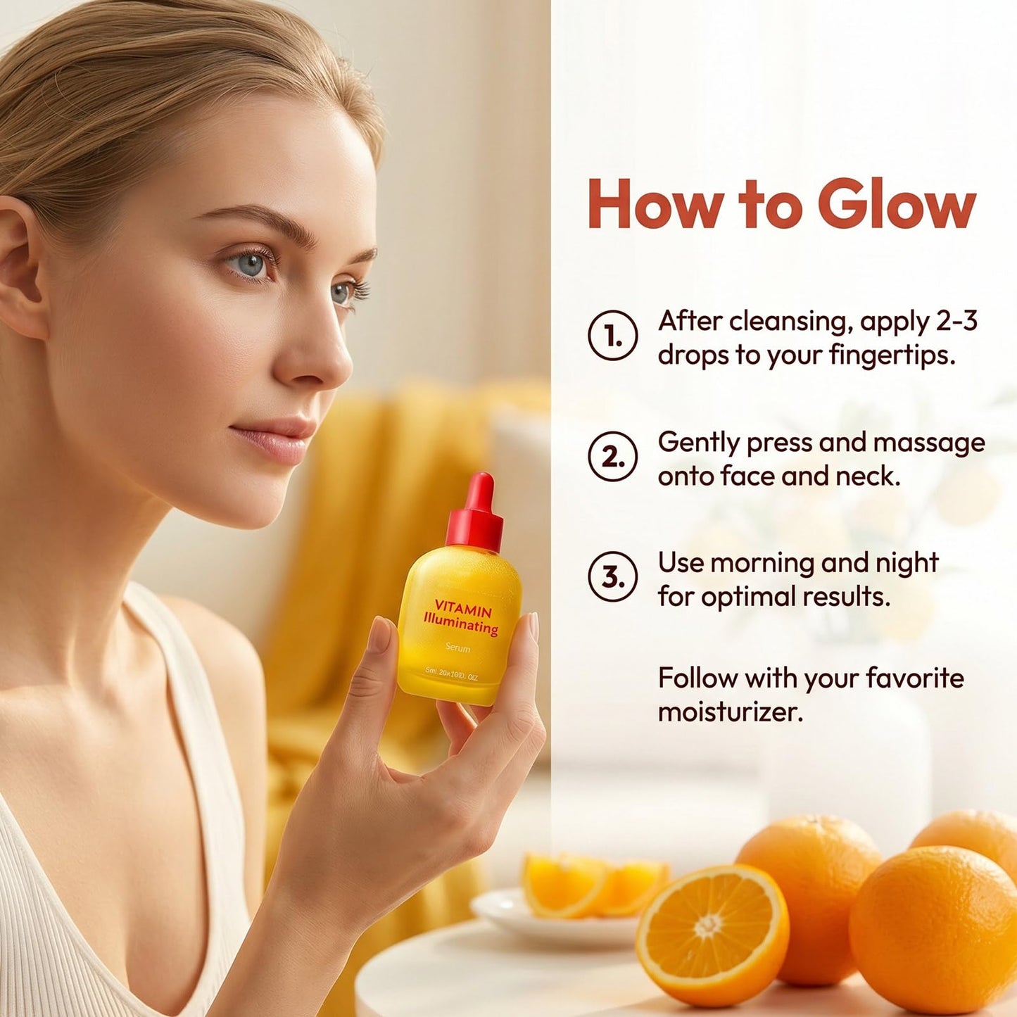 Vitamin Illuminating Serum, with Niacinamide Acid & Hyaluronic Acid Vitamin C Face Serum Helps Reduce Dark Spots & Signs of Uneven Tone Care