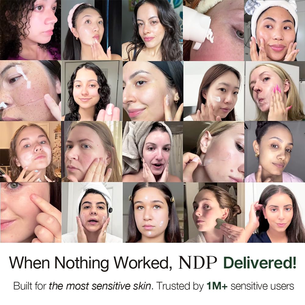 NATURAL DERMA PROJECT NDP Cica Cream - Gel Face Moisturizer for Sunburn Relief, lightweight Korean Moisturizer for Sensitive Skin, Centella Asiatica,