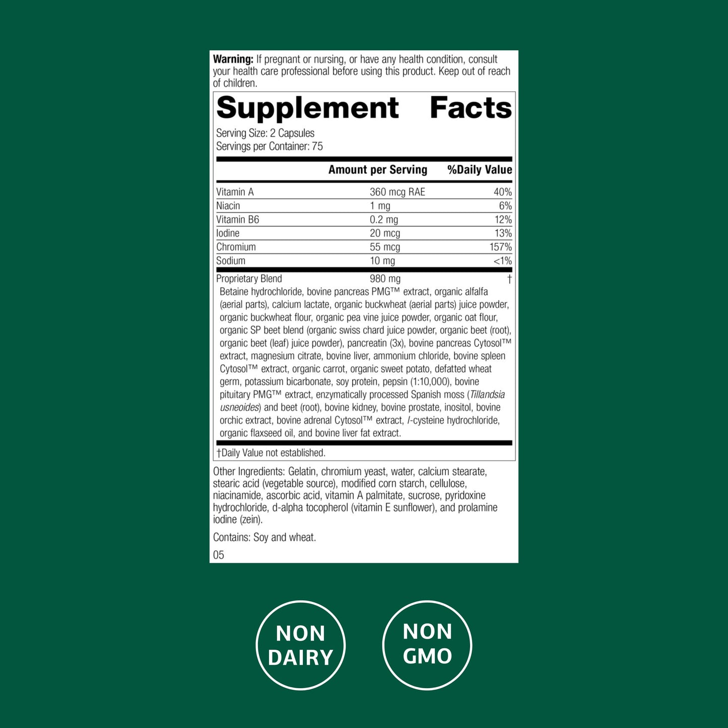Standard Process Diaplex - Supplement for Pancreas & Gallbladder Support - Contains Chromium & Antioxidant Vitamin A