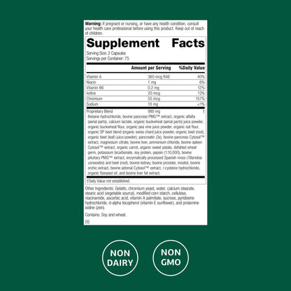 Standard Process Diaplex - Supplement for Pancreas & Gallbladder Support - Contains Chromium & Antioxidant Vitamin A