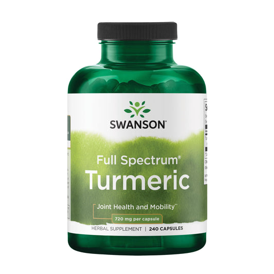 Swanson Full Spectrum Turmeric Curcumin Joint, Liver, and Digestive Support Supplement for Active Adults - Non-GMO