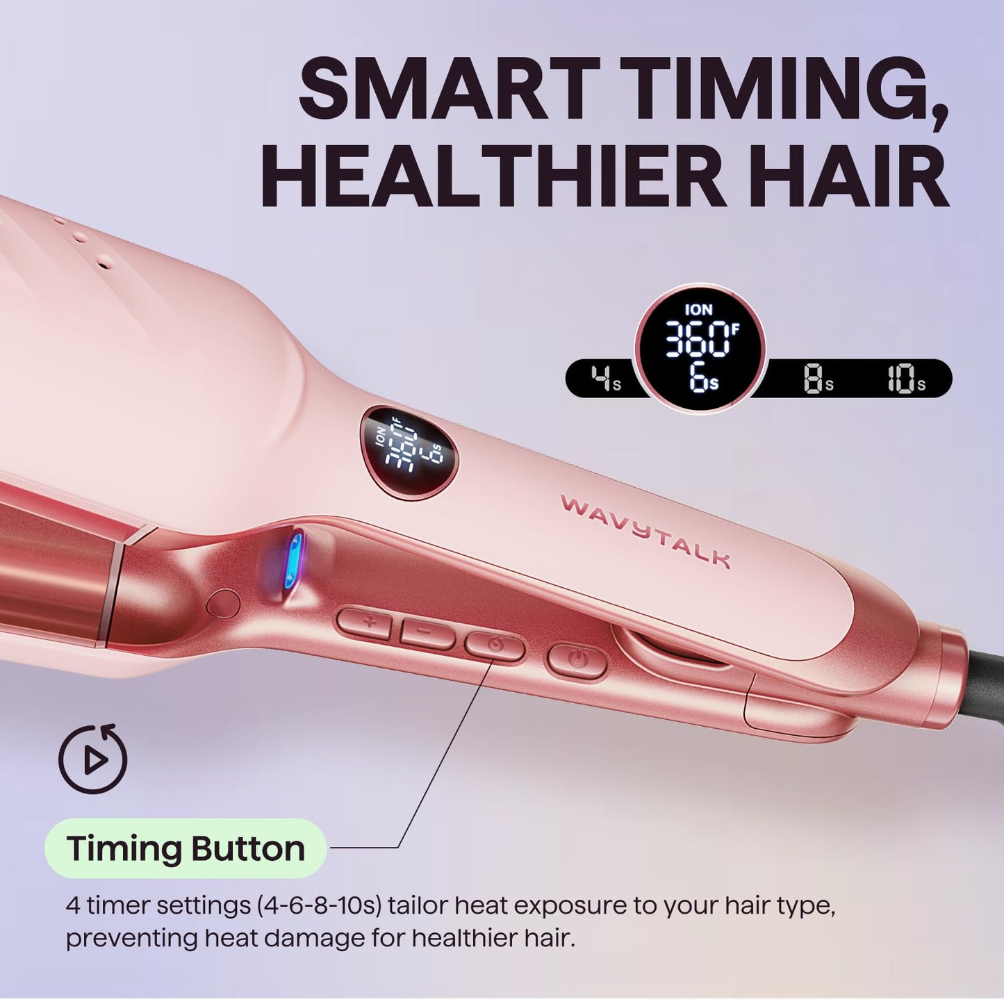 Wavytalk Power Wave Hair Crimper, Curling Iron Hair Crimper Waver, Ventilation Design for Less Damage, Ionic Reduces Frizz, Effortless-Waver