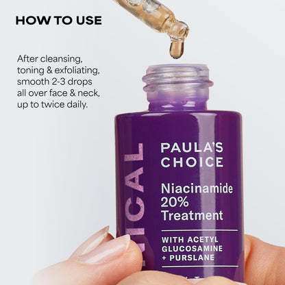 Paula's Choice CLINICAL 20% Niacinamide Vitamin B3 Concentrated Face Serum, Anti-Aging Serum for Face, Treatment for Discoloration