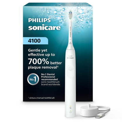 Philips Sonicare 4100 Series Electric Toothbrush - Sonic Toothbrush with Advanced Sonic Technology, Pressure Sensor, Two Intensity Settings,
