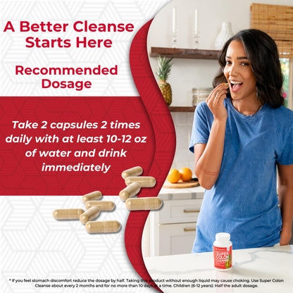 Health Plus Super Colon Cleanse 15 Day Supply of Gentle Gut Cleanse Detox, Psyllium Husk, Probiotics for Constipation
