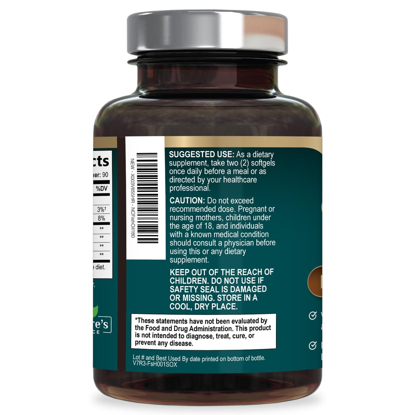 Omega 3 Fish Oil Supplements - 2400mg Fish Oil Per Serving - Triple Strength Omega-3 with Fatty Acids EPA & DHA - Natural Heart, Brain & Immune Support