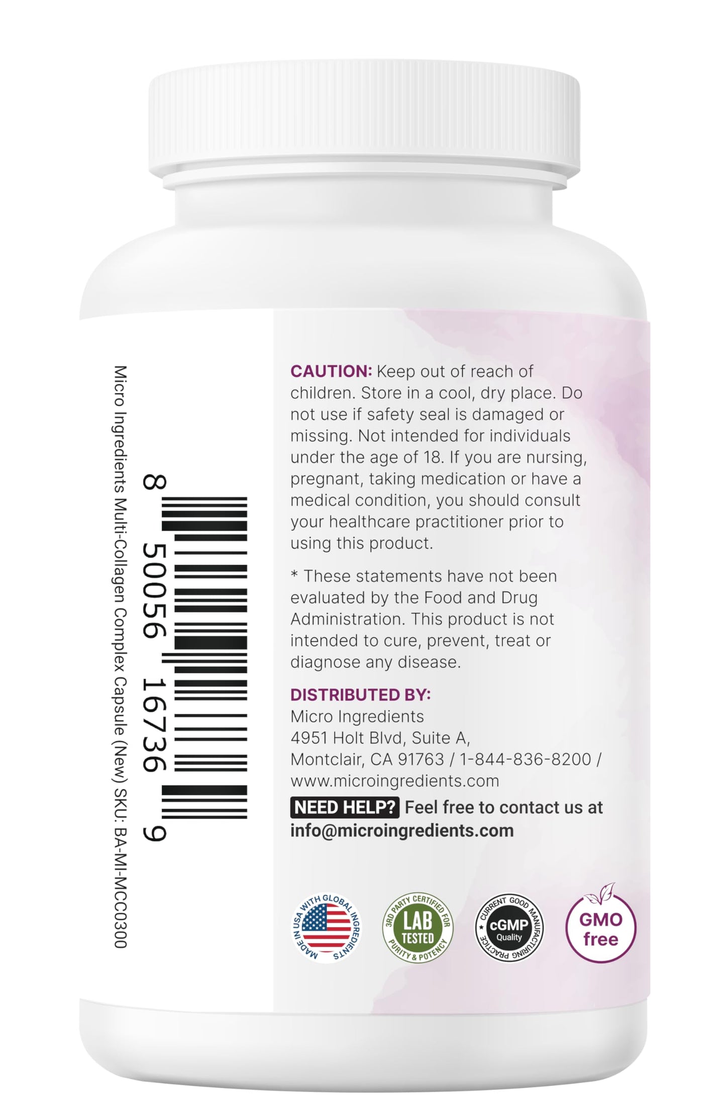 Micro Ingredients 2 Pack Multi Collagen Pills for Women & Men, 480 Capsules | Type I, II, III, V, X | Hydrolyzed Protein Peptides with Biotin,