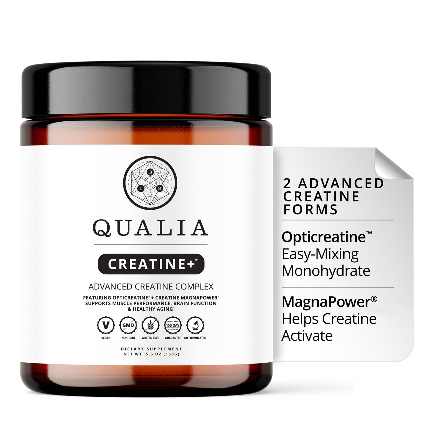 Qualia Creatine | Advanced Creatine Complex | 2 Sources + Magnesium | Optimized Absorption | Muscle Performance, Brain Function,