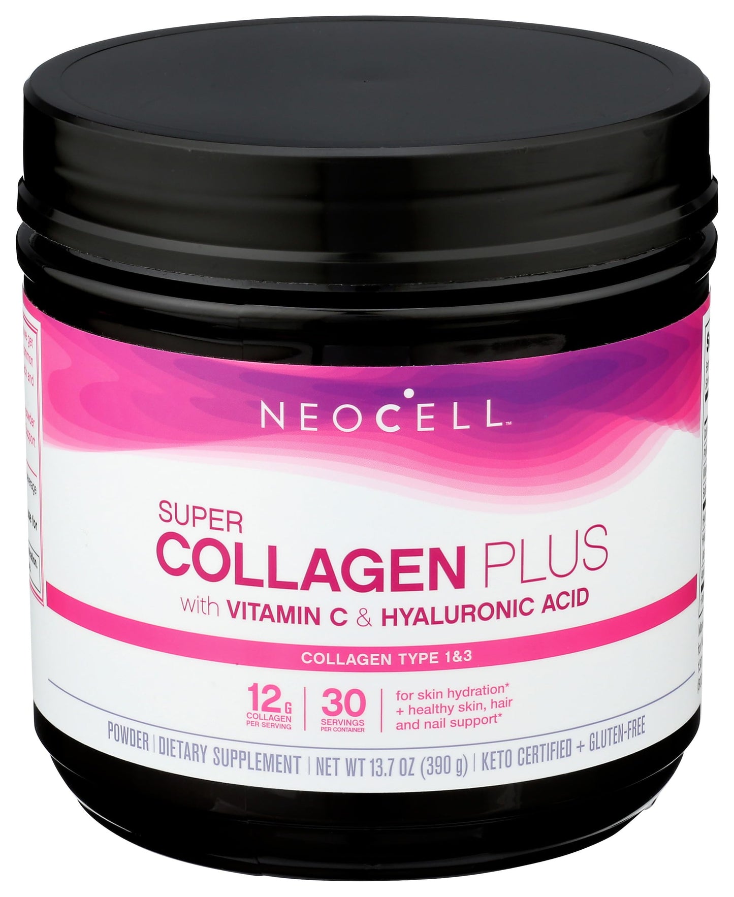 NeoCell Super Collagen Peptides | 13.7 oz | Grassfed Bovine | With Hyaluronic Acid and Vitamin C | Non-GMO, Gluten & Soy Free Supplement