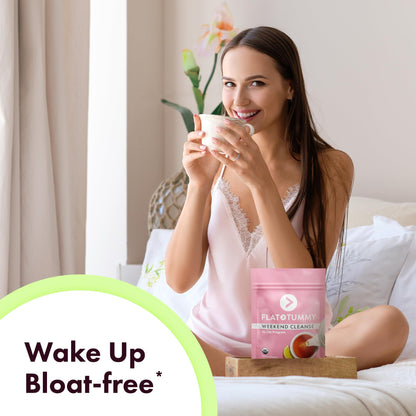 Flat Tummy Weekend Cleanse Tea - 30 Day Program - All Natural Colon Cleanse w/Senna and Dandelion Root, Provides Bloating Relief for Women