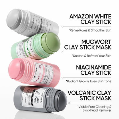 SKINTIFIC Deep Pore Cleansing Blackhead Remover Face Mask Stick, Mud Mask with Natural Alaska Volcano Clay, Gentle Exfoliating, Smoothing Skin