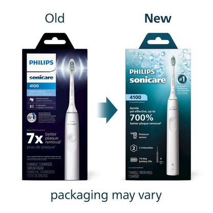 Philips Sonicare 4100 Series Electric Toothbrush - Sonic Toothbrush with Advanced Sonic Technology, Pressure Sensor, Two Intensity Settings,