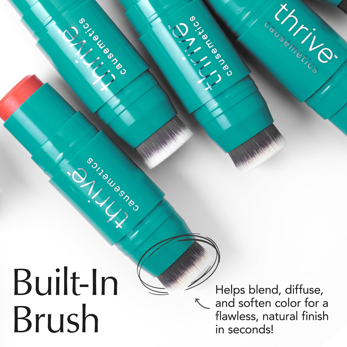 Thrive Causemetics Triple Threat Color Stick: Cream Blush Stick with Vitamin E, Evening Primrose Oil, Waterproof Smudge Proof Face Makeup Formula, Kaisa (Dusty Rose Matte) Thrive CausemeticsBuy Supplements Australia