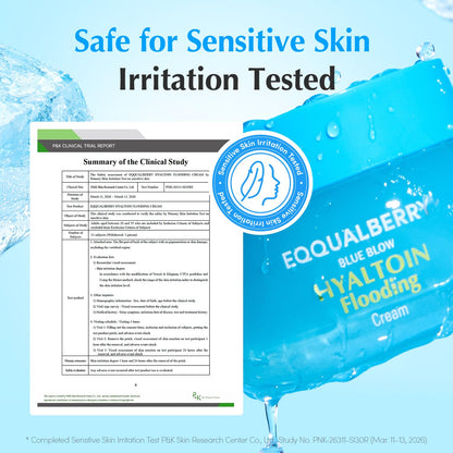 EQQUALBERRY HYALTOIN Flooding Cream | 5% Hyaluronic Acid & Ectoin, 10% Glacier Water | Quick Cooling Gel Moisturizer: Hydration, Barrier Repair & Redness Relief