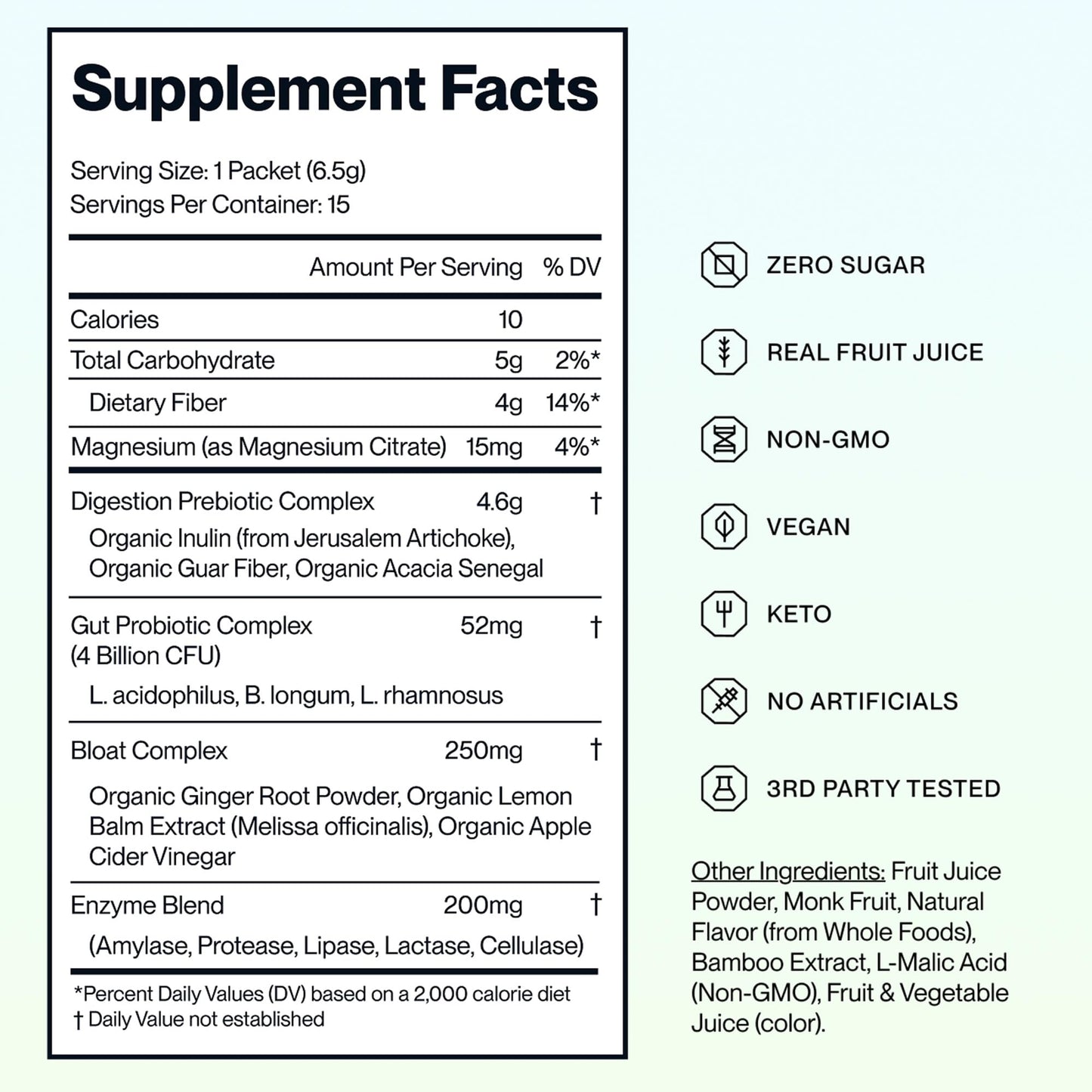 Feel Goods Digestion+, Gut Health, Organic Fiber & Probiotic Drink Mix, Digestive Enzymes for Bloating Relief, Gut Cleanse