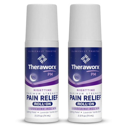 Theraworx Nighttime Maximum Strength Pain Relief Roll-on with Lidocaine – 2.5 oz - 2 Count TheraworxBuy Supplements Australia
