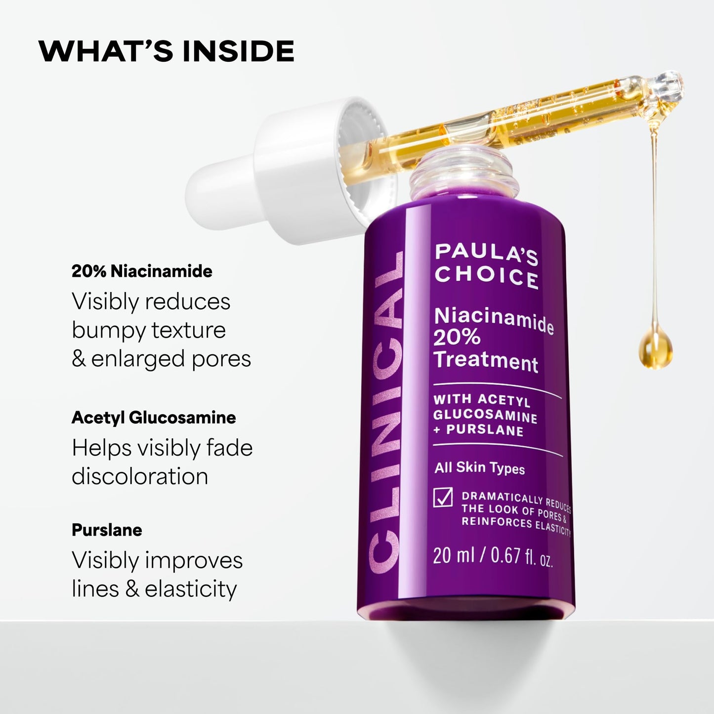 Paula's Choice CLINICAL 20% Niacinamide Vitamin B3 Concentrated Face Serum, Anti-Aging Serum for Face, Treatment for Discoloration