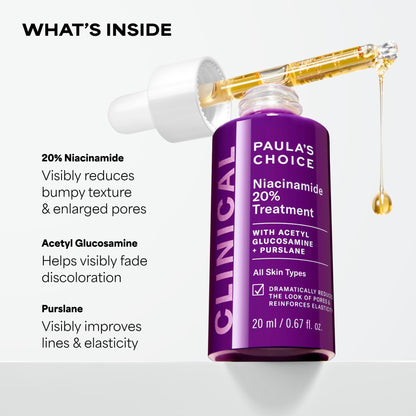 Paula's Choice CLINICAL 20% Niacinamide Vitamin B3 Concentrated Face Serum, Anti-Aging Serum for Face, Treatment for Discoloration