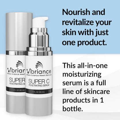 Vibriance Super C Serum for Mature Skin - All-in-One Vitamin Formula Hydrates, Firms, Lifts, Smooths, Targets Age Spots, Wrinkles, 1 fl oz - Pack of 3