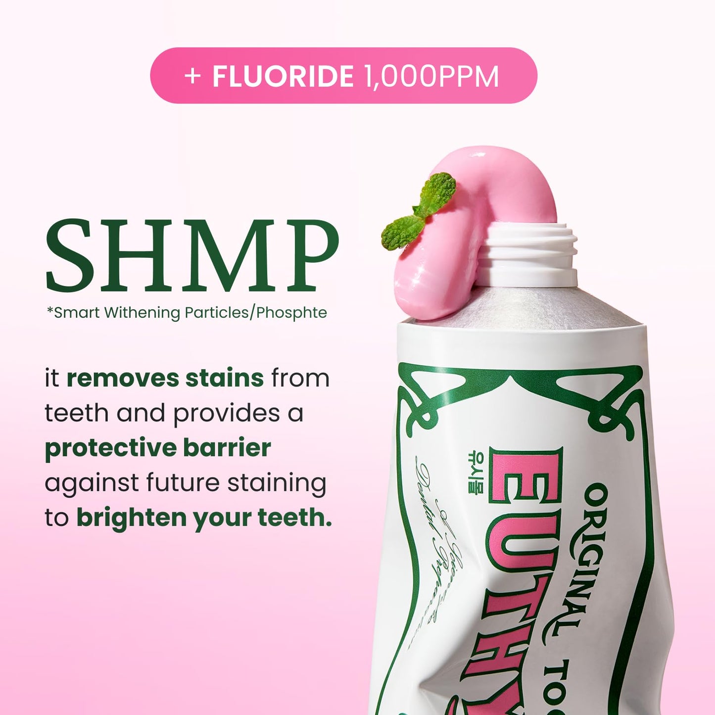 EUTHYMOL Whitening Toothpaste (3.7fl oz) - Stain Removal in 2 Weeks, Long-Lasting Freshness for Sensitive Gum & Teeth. Bad Breath