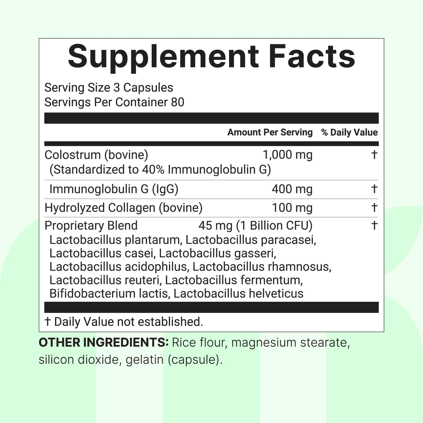 Micro Ingredients Bovine Colostrum 1,000 mg Per Serving, 240 Capsules | 40% IgG with Collagen & Probiotics | Colostrum Supplement