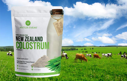 Antler Farms 100% Pure New Zealand Colostrum, 30 Servings, 1 lb - Grass Fed, Pasture Raised, Clean Sourced, Cold Processed,