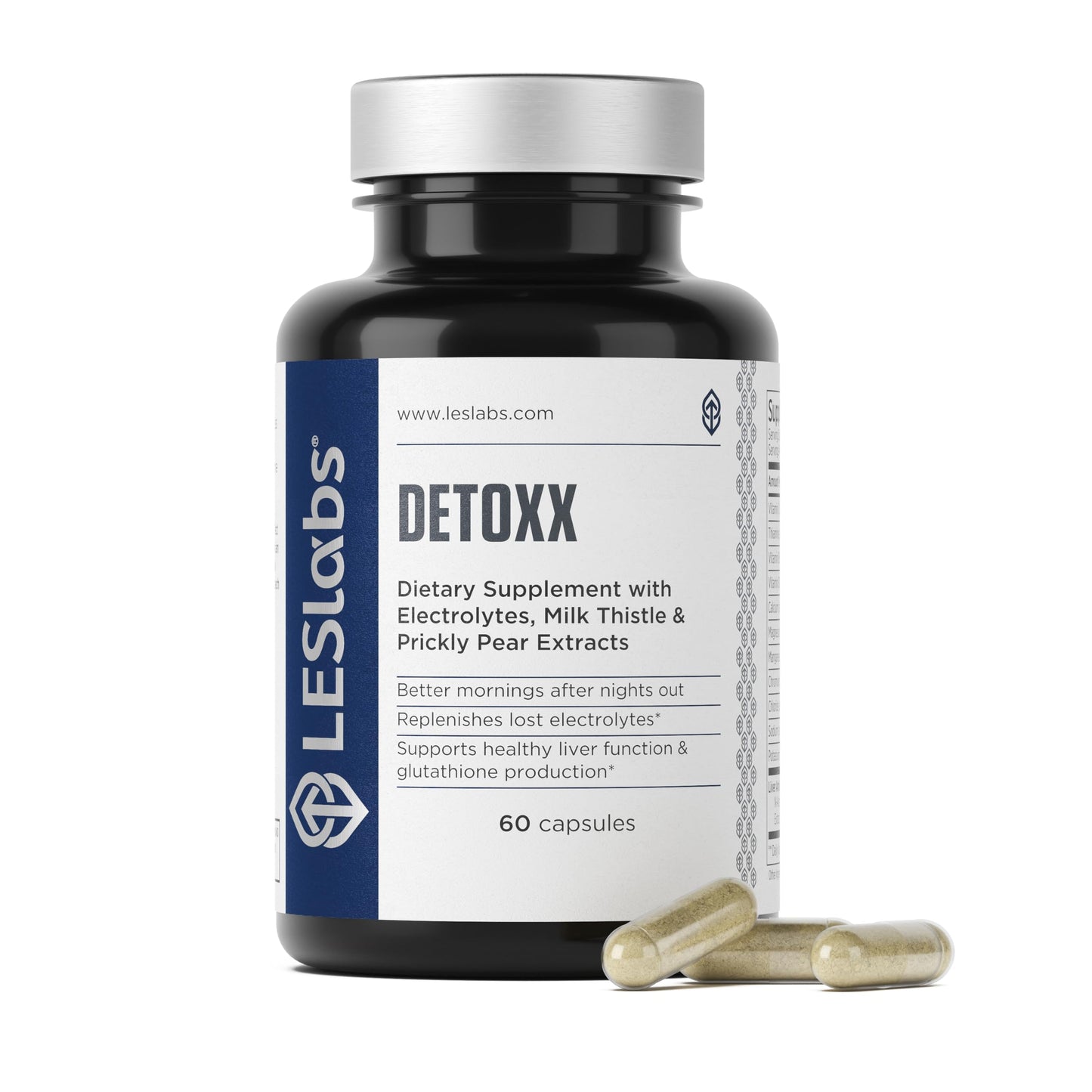 LES Labs DeToxx – Better Mornings & Recovery, Liver Support, Electrolyte Replenishment & Glutathione Support – Prickly Pear, Milk Thistle & NAC