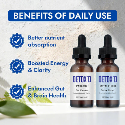 TakTuqa Detox’d Paratox Gut Cleanse & Detox - Herbal Liquid Drops with Black Walnut, Wormwood, Clove & Oregano for Digestive Balance,