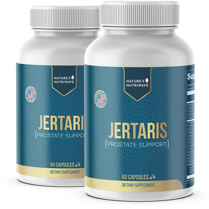 Nature’s NutriWave Jertaris – Daily Botanical & Nutrient Supplement with Saw Palmetto, Pygeum, Nettle, Zinc & Mushroom Blend – Natural Non-GMO Formula
