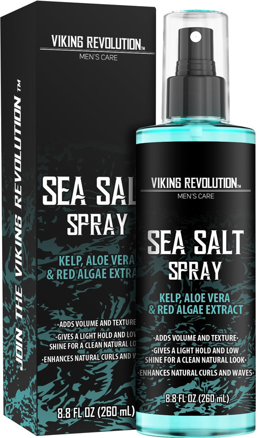 Viking Revolution Sea Salt Spray for Men - Hair Texturizing Spray with Kelp, Aloe Vera and Red Algae Extract - Surf Sprays to Add Volume