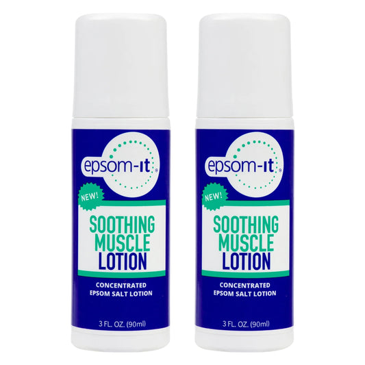 EPSOM-IT Soothing Muscle Lotion - Roll On Epsom Salt Lotion with Arnica for Muscle Stiffness, Leg, Knees and Feet Discomfort, Topical Magnesium Cream, 3oz, 2-Pack EPSOM-ITBuy Supplements Australia