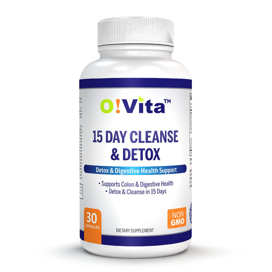O!VITA 15-Day Cleanse and Detox Supports Digestive and Colon Health, Special Formula with probiotics, fine Herbs Such as Senna Leaf,