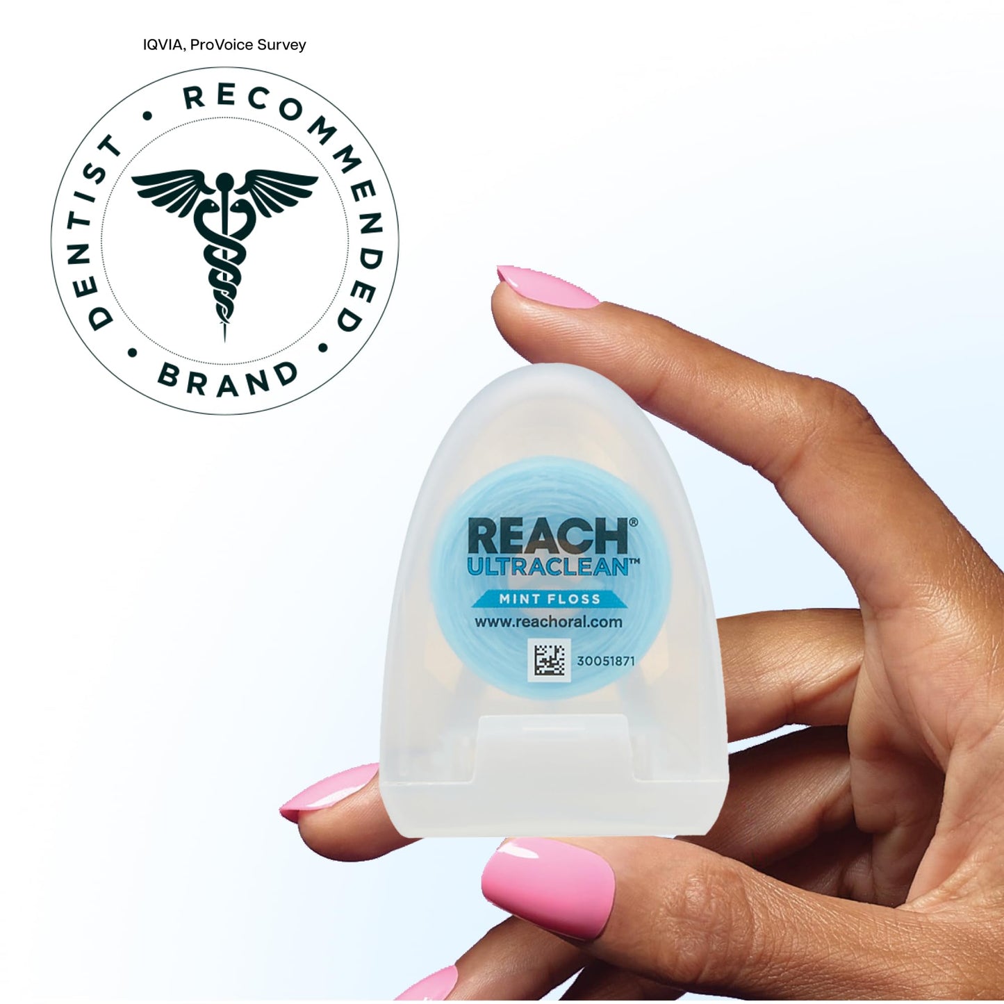 REACH Ultraclean Dental Floss, Mint, Plaque Remover for Teeth, Shred Resistant, Waxed, Easy on Gums & Teeth, Mint, Oral Care