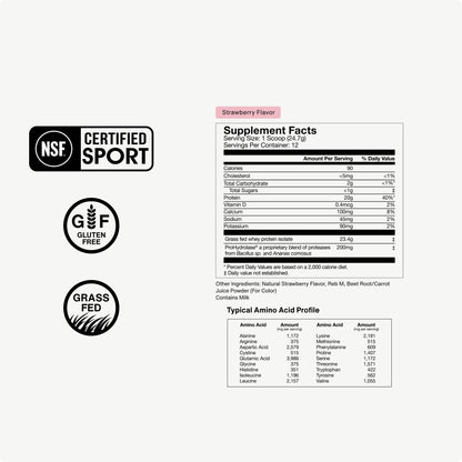 Momentous Essential Grass-Fed Whey Protein Powder - 20 g Whey Isolate Protein - NSF Certified for Sport - Gluten-Free - 12 Servings for Essential Everyday Use