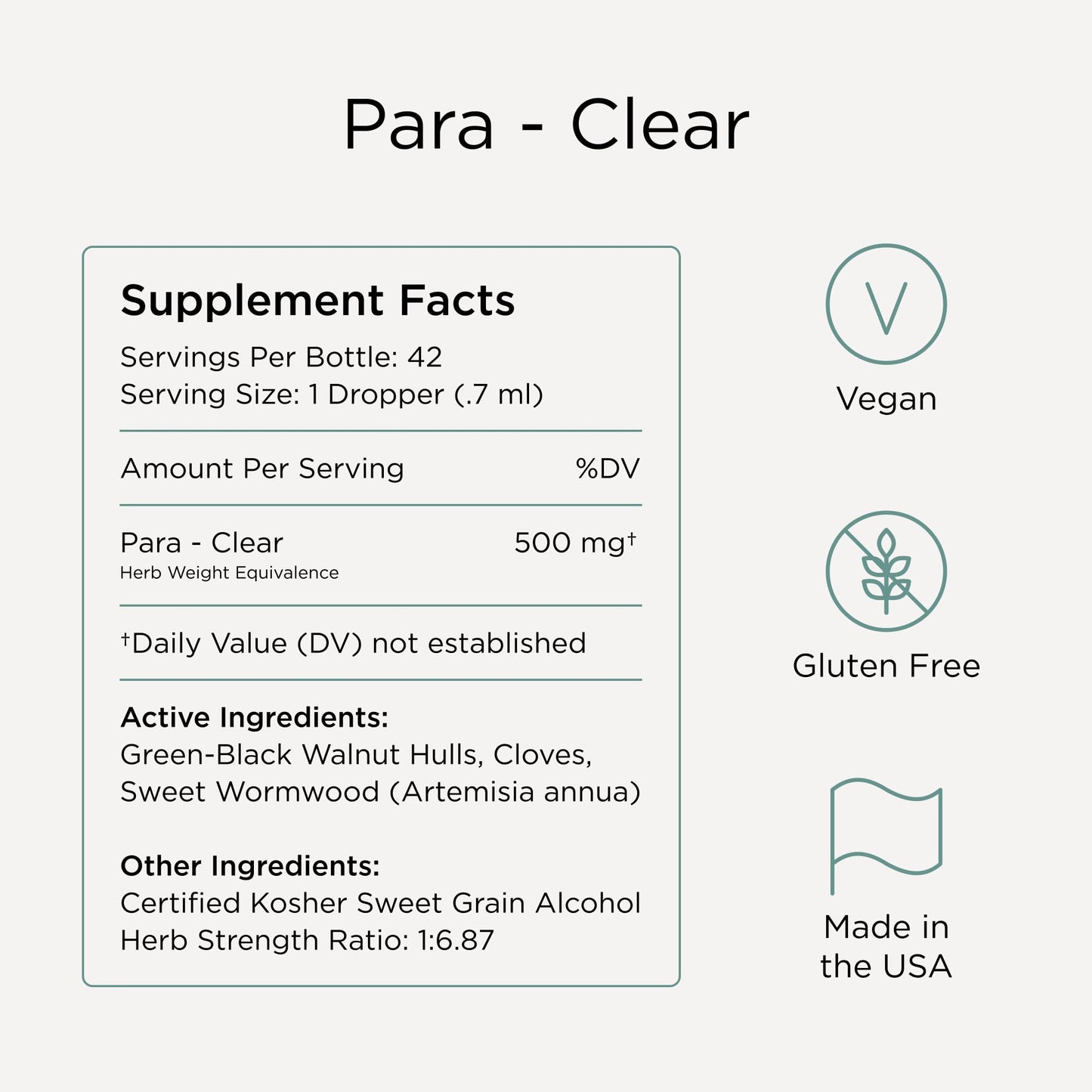 Zuma Nutrition para-Clear, Vegan Herbal Liquid with Clove Extract & Sweet Wormwood for Gut Health & Immune Support, Plant Based Water Soluble